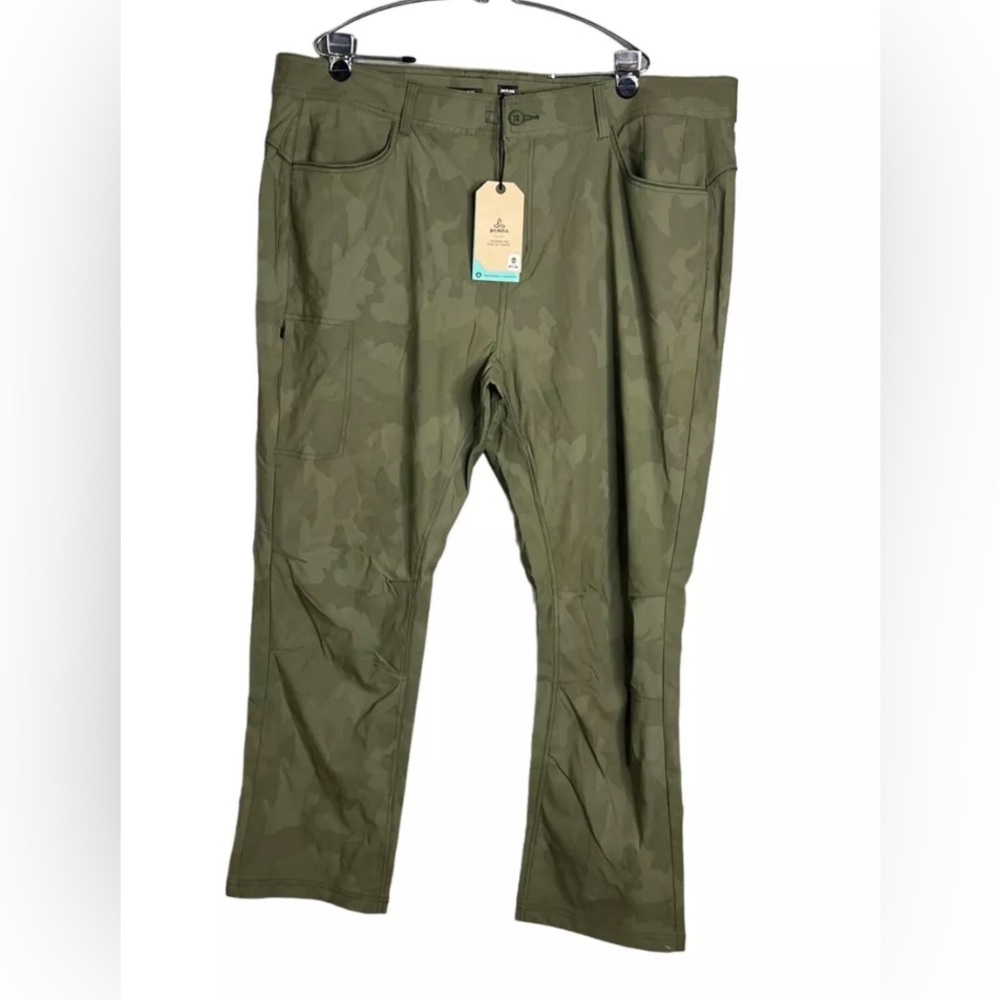Prana Halle Straight Pants Plus II Sz 20W Sage Camo Outdoors UPF Stretch NWT - Picture 6 of 10